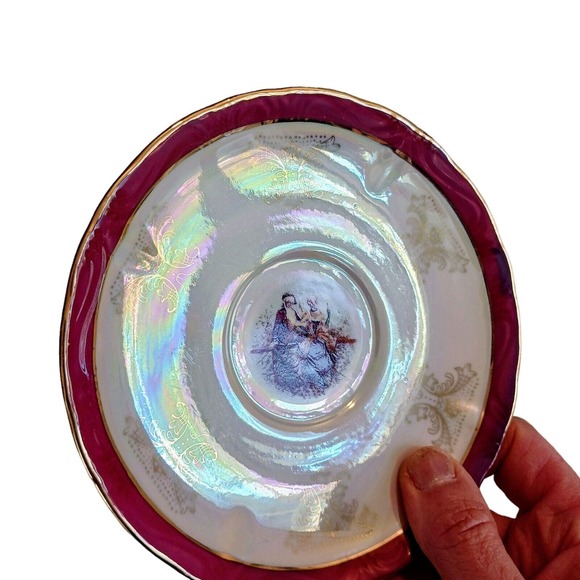 GNA Fine Porcelain SAUCER for Tea Cup 24k Gold Iridescent Victorian Replacement - Picture 3 of 12